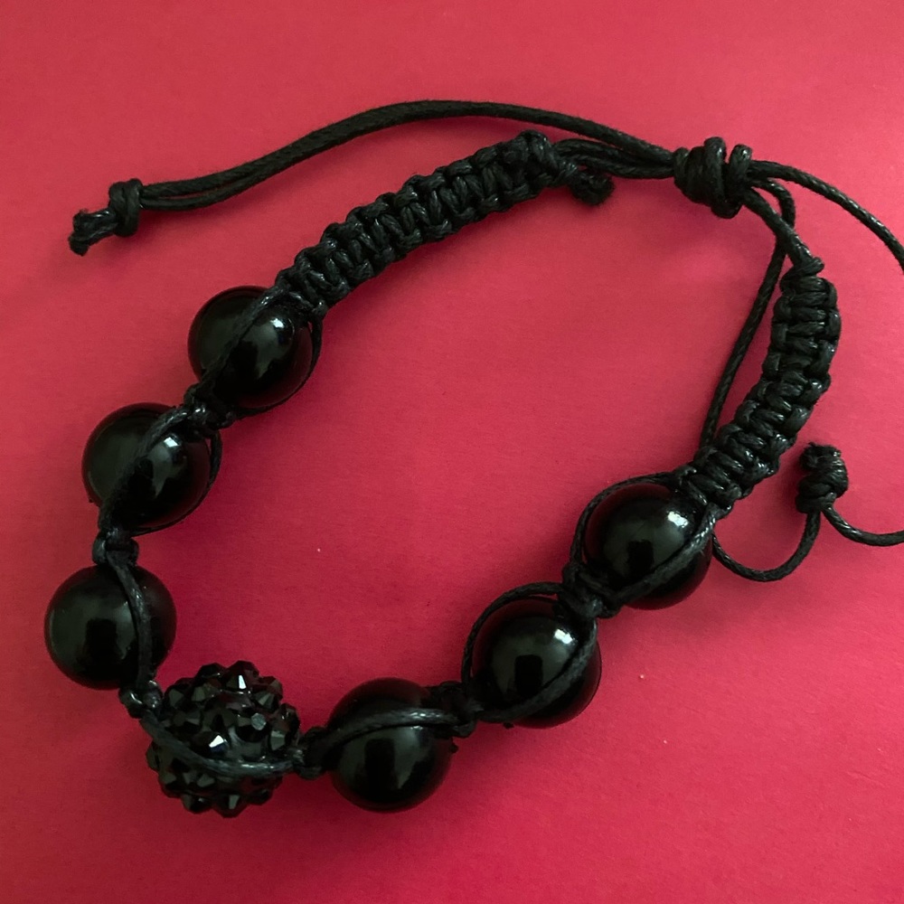 💗 Disco Ball Black Bracelet 7”-8” adjustable NEW
